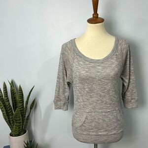 Aerie Gray Scoop Neck Sweater Size Medium
